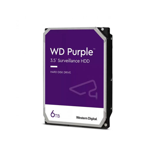 Disco Duro Western Digital Purpura 6TB 5400RPM Sata 6GB/s 3.5" Trabajo 24/7 para Video Vigilancia WD64PURZ