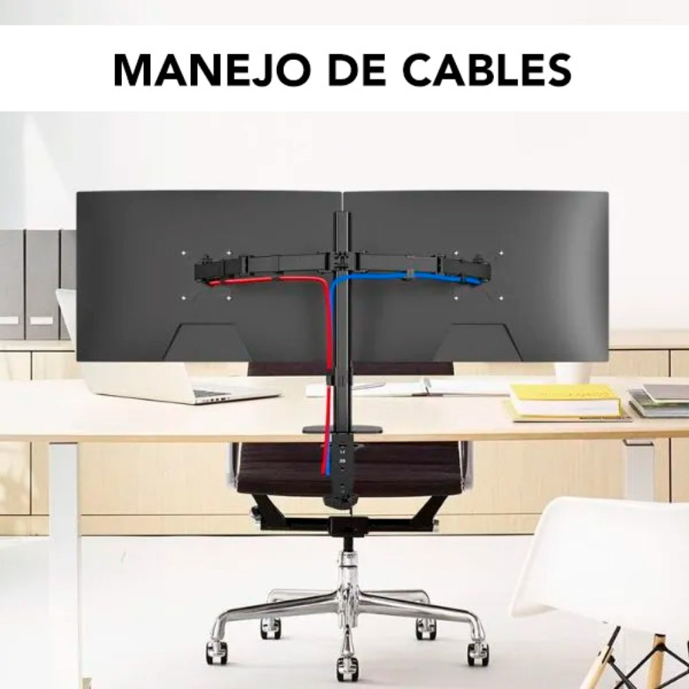 Soporte de Monitor Dimax de 27'' Doble Soporta 10Kg Giro 90grados B010