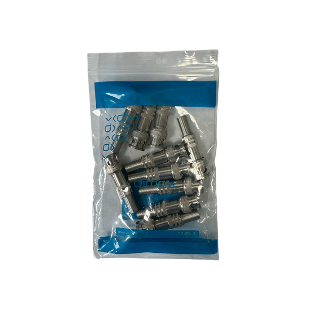 Kit de 10 Piezas de Conector BNC Dimax para Soldar con Cable Coaxial N038