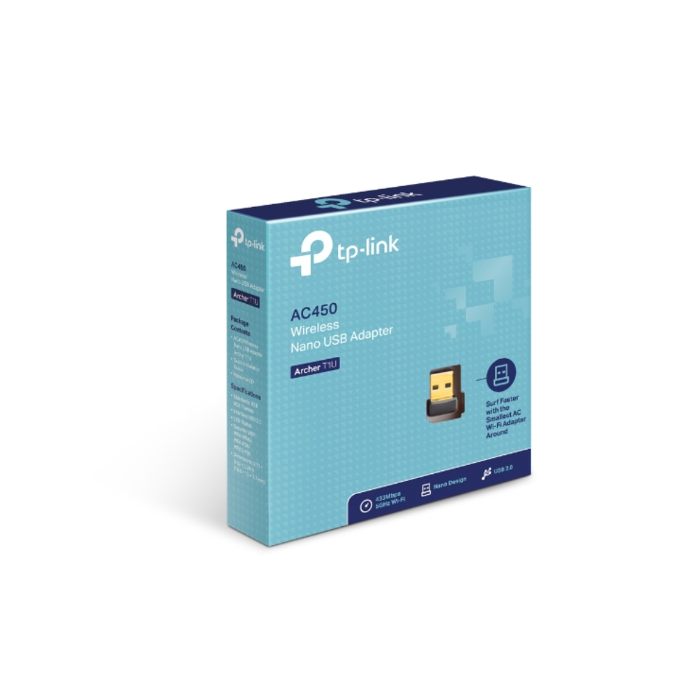 Mini Adaptador USB a WiFi TP-Link AC450 5.0GHz USB 2.0 ARCHER T1U