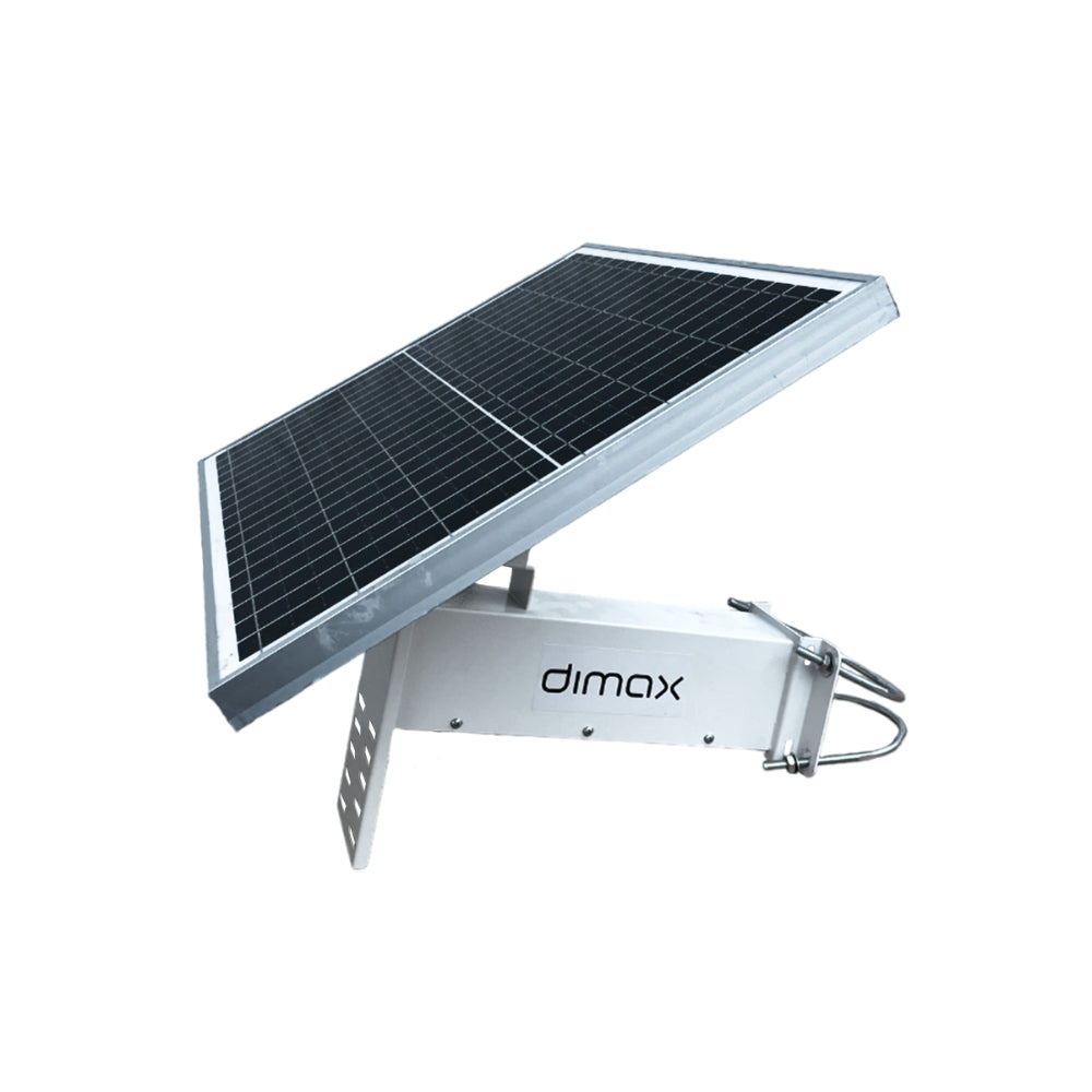 Sistema Electrico Dimax con Panel Solar 40 Watts Panel de Silicio Monocristalino Salida 12Vdc 5Amp Bateria LifeP04 20Ah 3.2Vdc IP65 F328