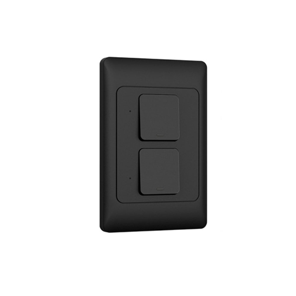 Interruptor Dimax de 2 Puntos Smart WiFi 2.4GHz Control por Voz Alexa y Google color Negro H348