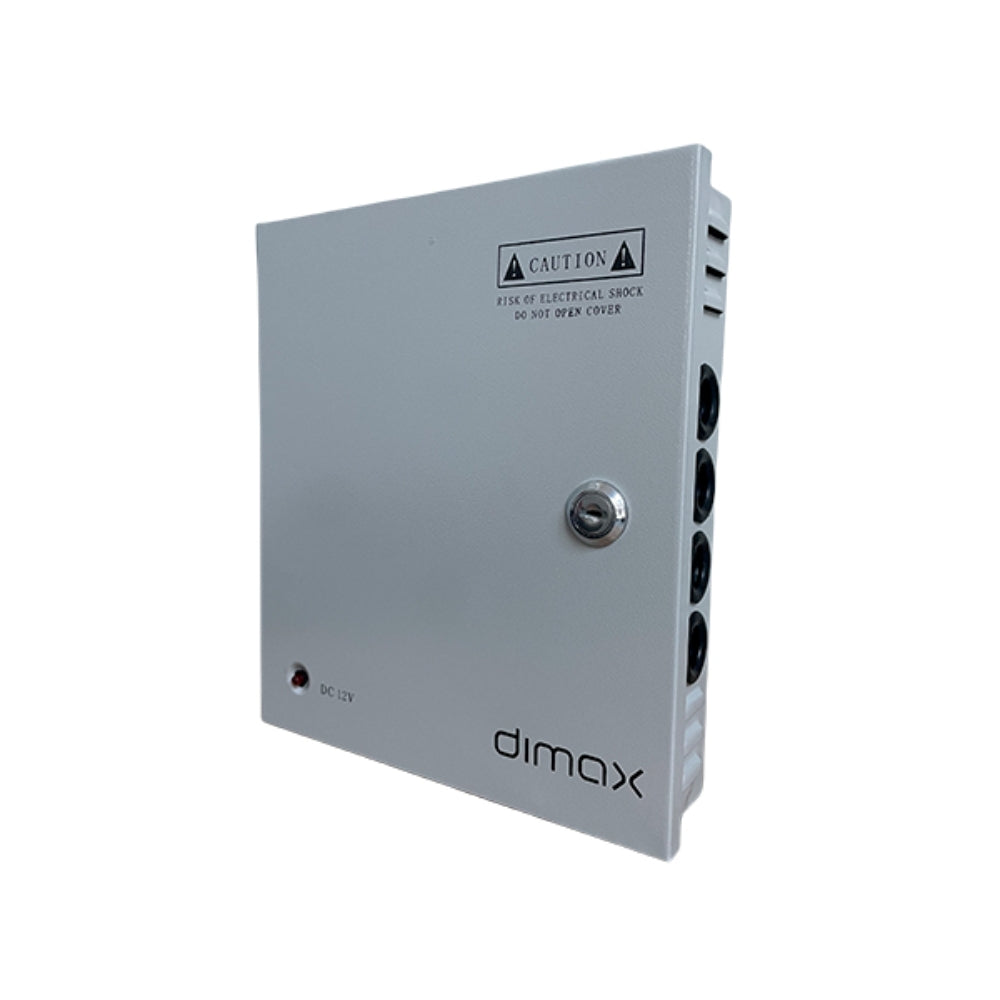 Fuente Supervisada Dimax 12Vdc 10Amp con 9 Salidas para Camaras Caja Metalica Fusible General y por Canal N024