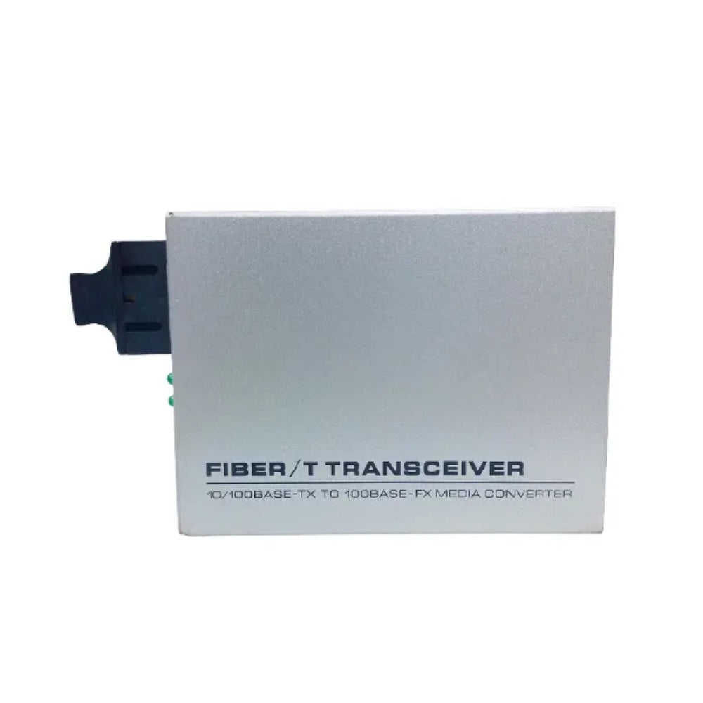 Conversor de Fibra Optica Dimax a Ethernet 10 100 Mbps Conector Duplex SC Monomodo Alcance 25Km con Fuente de Poder 5Vdc 1Amp CONV-SM-901