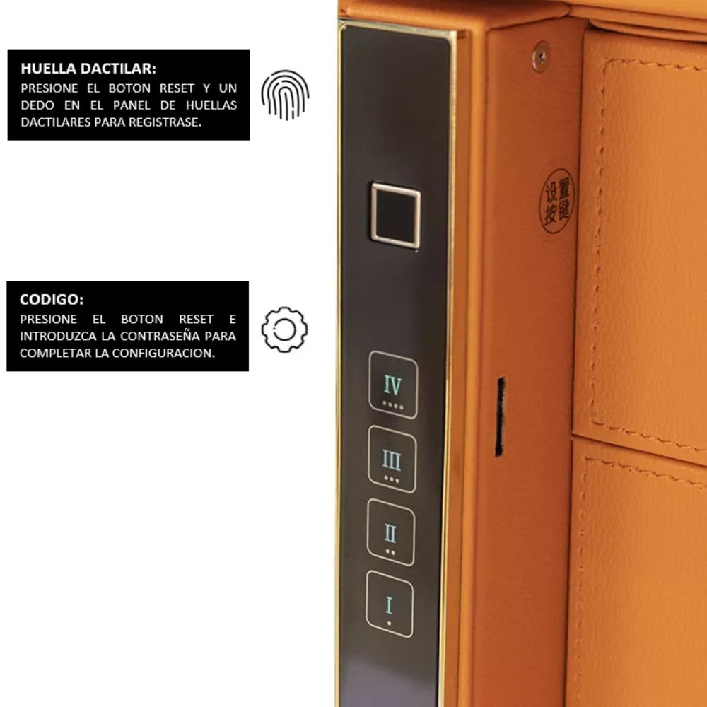 Caja Fuerte Safewell con Clave+Contraseña+Huella Tipo Armario para Joyas JS0105-Naranja