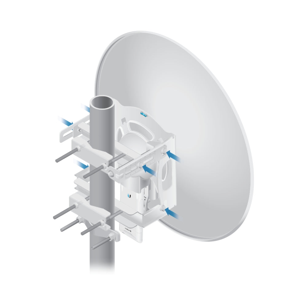 Rocket Dish Ubiquiti 30dBi Airmax 5GHz Antena Parabolica para UB-ROCKETM5 MiMo 2x2 Incluye Jumpers Kit de Instalacion F/B Ratio 30dB Xpol ISO 35dB Liviana 7.4Kg UB-RD-5G30-LW