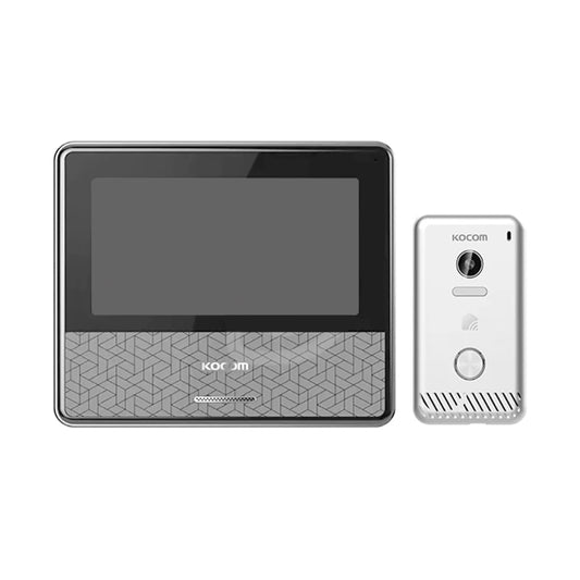 Video Portero Kocom IP con POE color Negro + Frente de Calle KCV-S701IPOE+KC-S81MPOE