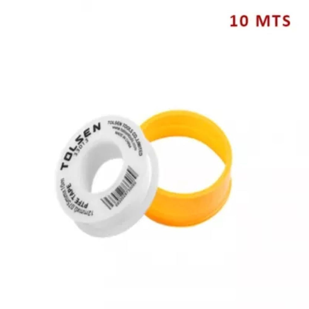 Teflon Tolsen 1/2" Rollo de 10m Material PTFE 33013