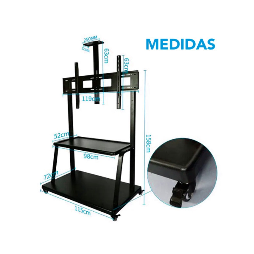 Rack Pedestal Dimax para TV de 40" a 1000" Soporta 200Kg Altura Maxima Regulable 225cm B016