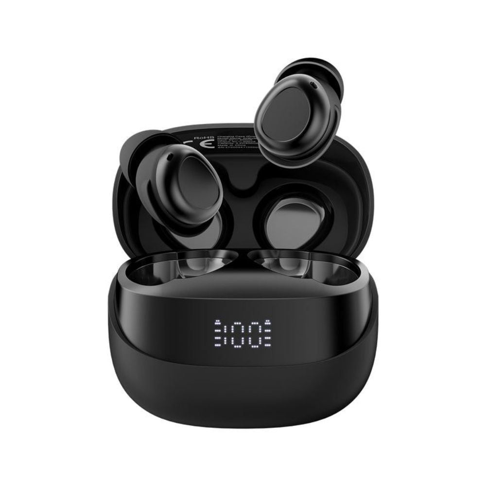 Audifonos Blackview Inalambricos Confort Bluetooth 5.4 Autonomia hasta 5 horas y 24 horas con el estuche Estuche de Carga con Display Nivel de Bateria color Negro AIRBUDS 9-BK
