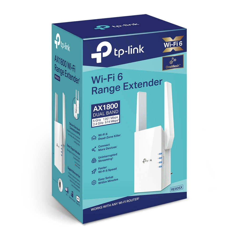Amplificador TP-Link Repetidor Extensor de Señal WiFi 6 Mesh AX1800 doble banda RE605X