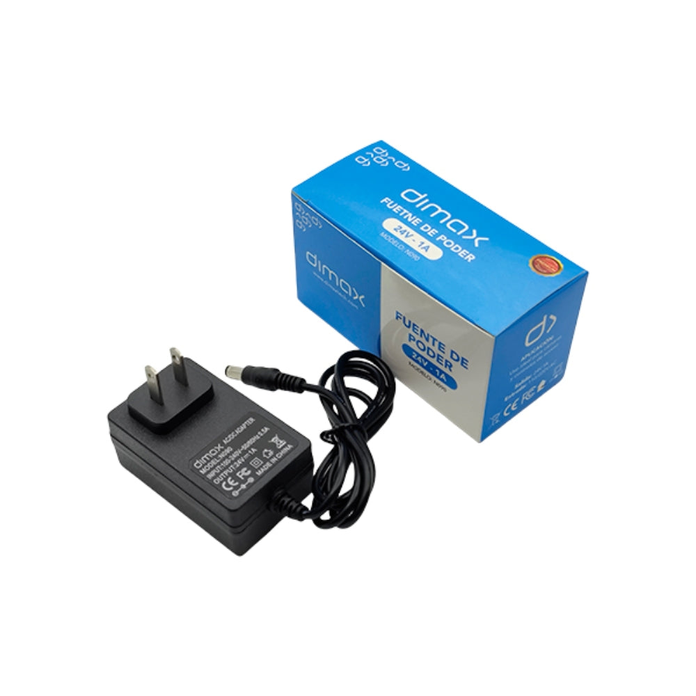 Fuente de Poder Dimax Salida 24Vdc 1Amp Soporta Camara Chapa y Control de Acceso N090