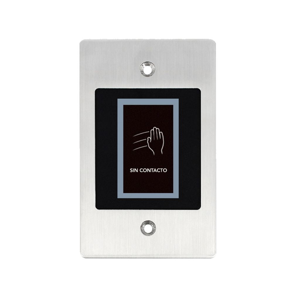 Boton de Salida sin Contacto Dimax Distancia del Sensor Ajustable Tiempo Ajustable Contacto NO NC Material Acero Inoxidable Alimentacion 10-24Vdc R317