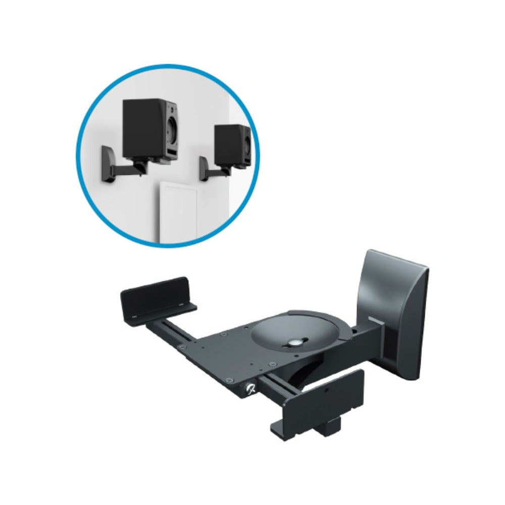 Soporte de pared Dimax para Altavoz 5.3" a 11" Soporta 25Kg 55Lb Rango Giro 45° Rango Inclinacion 7.5° B020