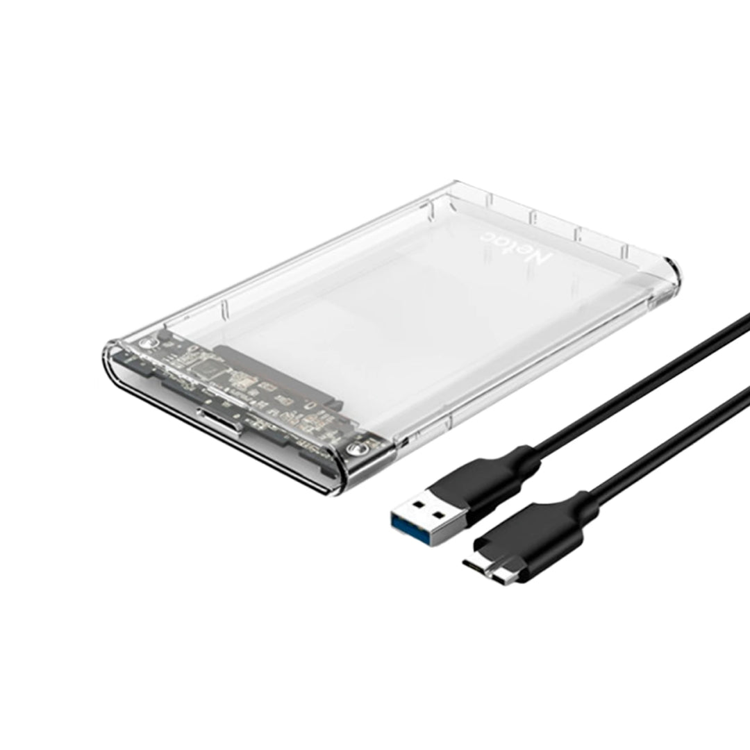 Case Netac Externo USB-A 3.0 para Disco HDD SSD de 2.5" Case Transparente NT07WH11-30B0
