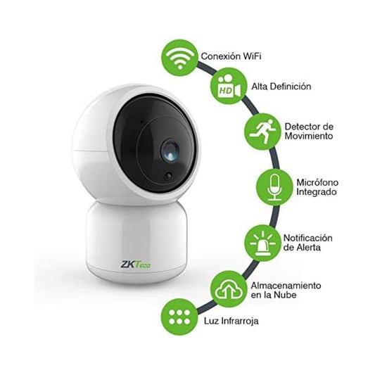 Camara de Video Zkteco para Interior FullHD Onvif WiFi Admite almacenamiento en la Nube ZSmart-308ZD-2MP