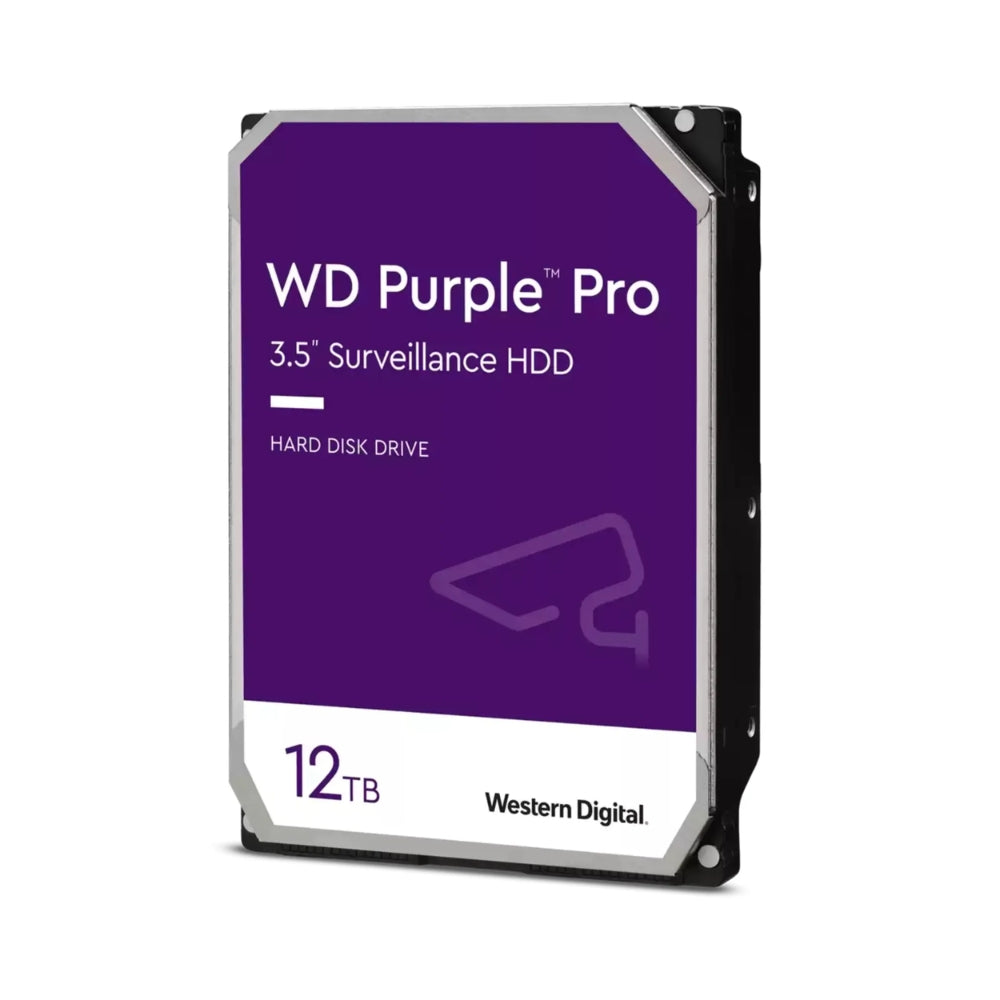 Disco Duro Western Digital Purpura Pro 12TB 7200RPM Sata 6Gbps 3.5" Trabajo 24/7 para Video Vigilancia con IA WD121PURP