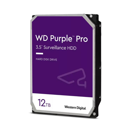 Disco Duro Western Digital Purpura Pro 12TB 7200RPM Sata 6Gbps 3.5" Trabajo 24/7 para Video Vigilancia con IA WD121PURP