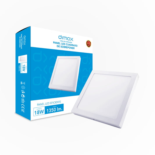 Luz LED Dimax Cuadrada de Sobreponer 18W Luz Blanca 6500K S159