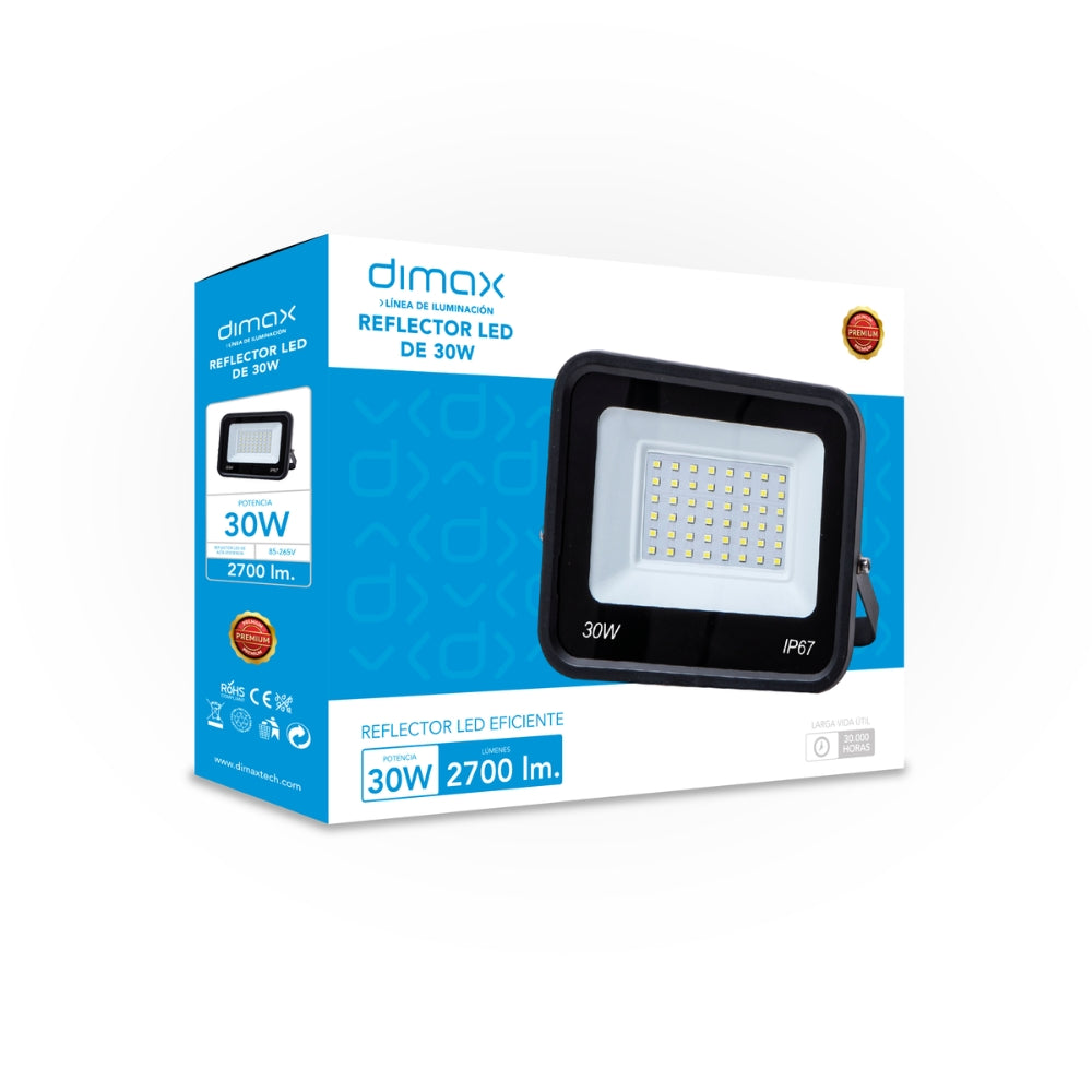Reflector Dimax 30W de ALuminio para uso en Exterior IP67 S165