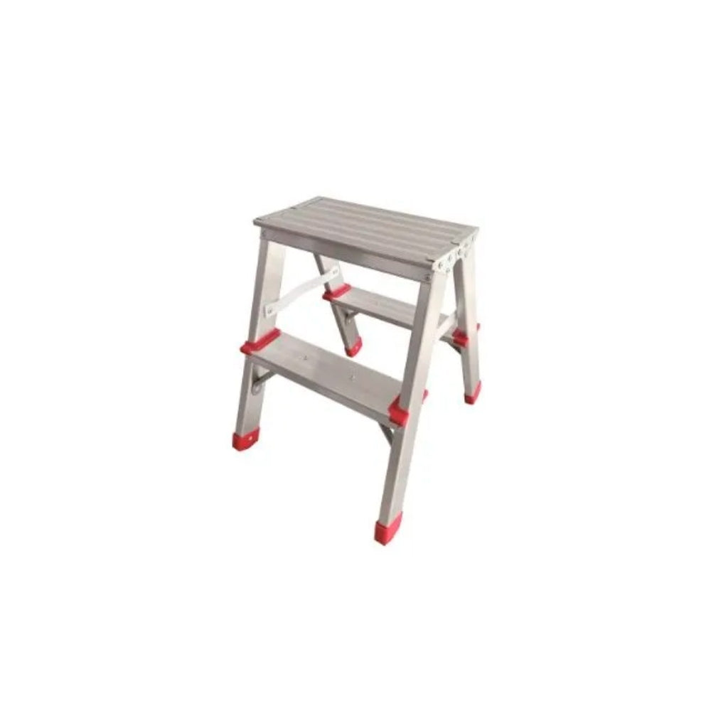 Escalera Dimax de ALuminio de 2 Peldaños Banqueta Altura 45cm Peso Maximo 100Kg N072