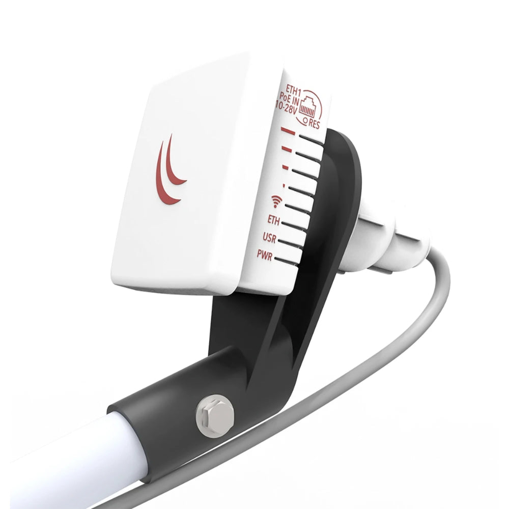 Router CPE Mikrotik LDF 5 Lite Dish Feed Sistema Inalambrico para Antenas Parabolicas Frecuencia 5GHz Ganancia 9dBi 1 Puerto Ethernet 100Mbps PoE Licencia Nivel 3 Incluye Fuente e Inyector PoE RBLDF-5nD