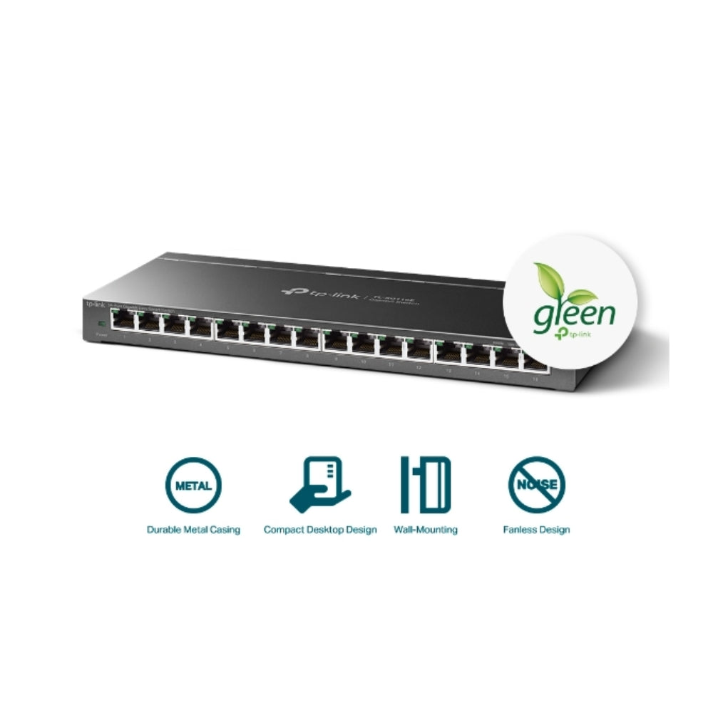 Switch TP-Link 16 Puertos Gigabit Gestion Centralizada Rackeable TL-SG116E