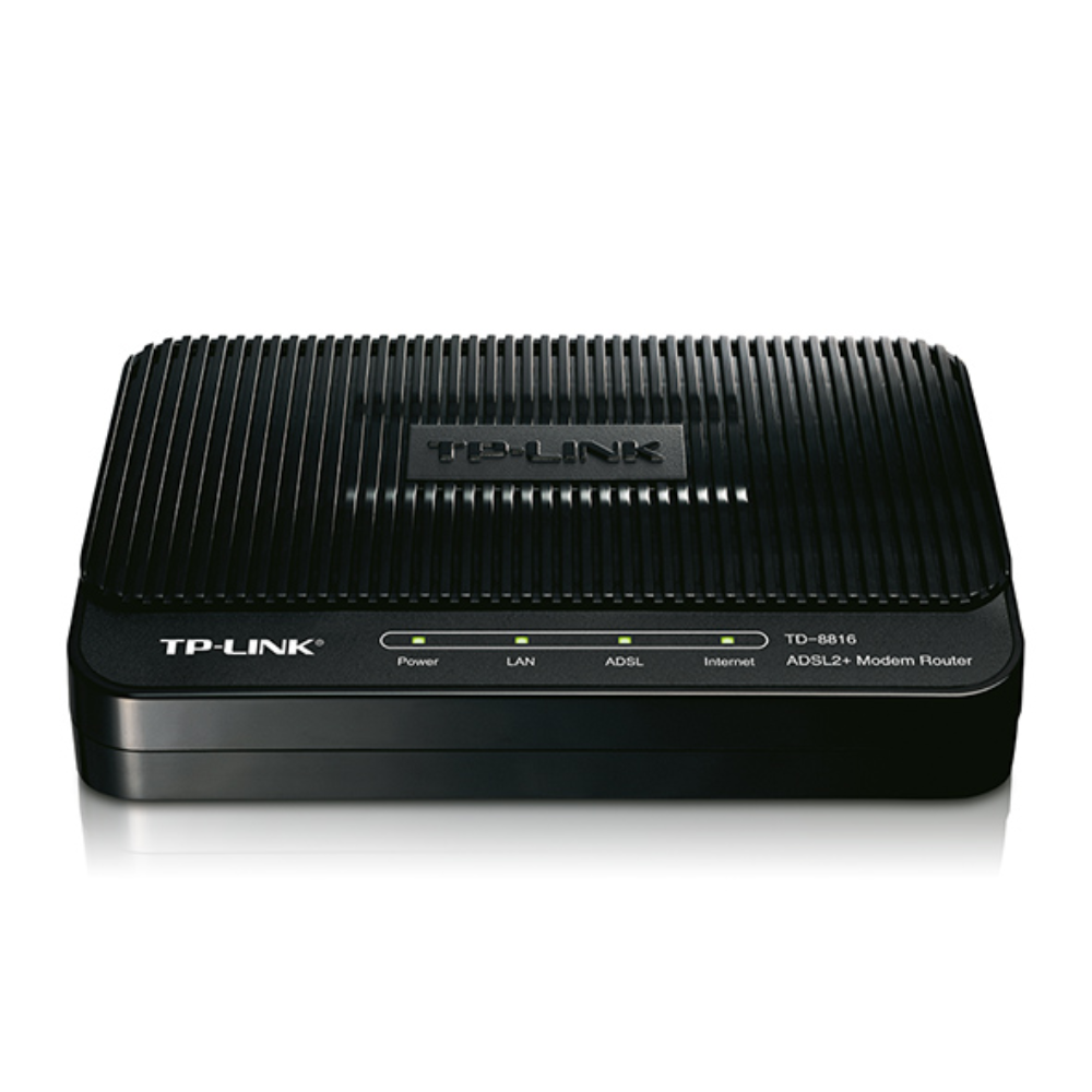 Modem Router Inalambrico TP-Link ADSL2+ Firewall Integrado QoS Proteccion contra Descarga Electrica hasta 6KV TD-8816