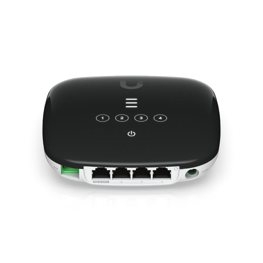 Ufiber Ubiquiti WiFi Router GPON WiFi 1xWAN SC/UTP GPON 4xEthernet Gigabit 550Mbps Pantalla Informativa PoE 24Vdc 0.3Amp Incluido UB-UF-WIFI