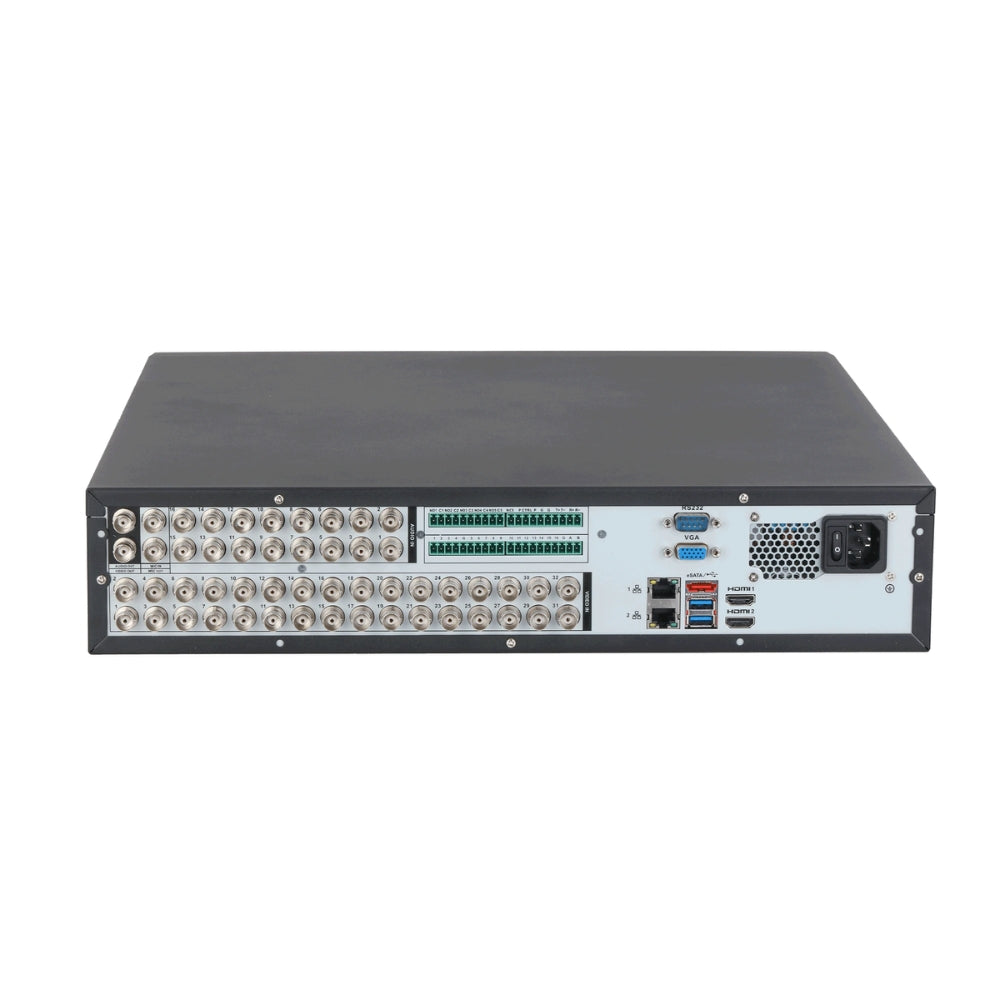 Grabador Dahua Pentahibrido de 32 Canales Wizsense H.265+ H.265 Hasta 32ch IP max 8MP Codificacion IA 8xHDD hasta 16TB 2xHDMI 1xVGA 3xUSB 1xRJ45 Giga 1xRS485 1xeSATA XVR5832S-I3