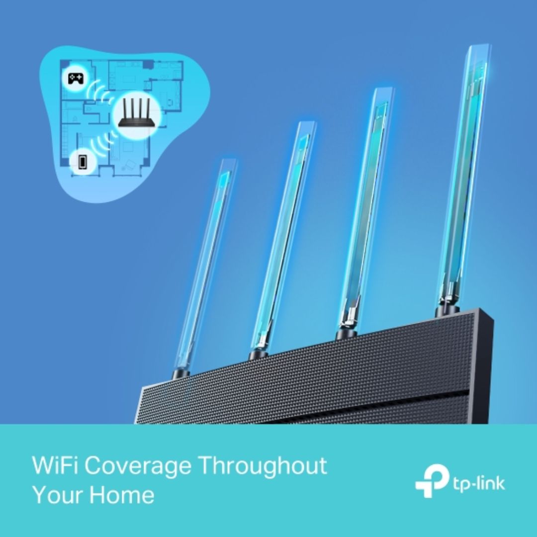 Router TP-Link Inalambrico AX1500 WiFi 6 4 Antenas Doble Banda 2.4 y 5GHz 1xWAN 4xLAN 1xUSB 3.0 Archer AX12