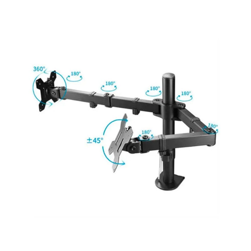 Soporte de Monitor Dimax de 27'' Doble Soporta 10Kg Giro 90grados B010