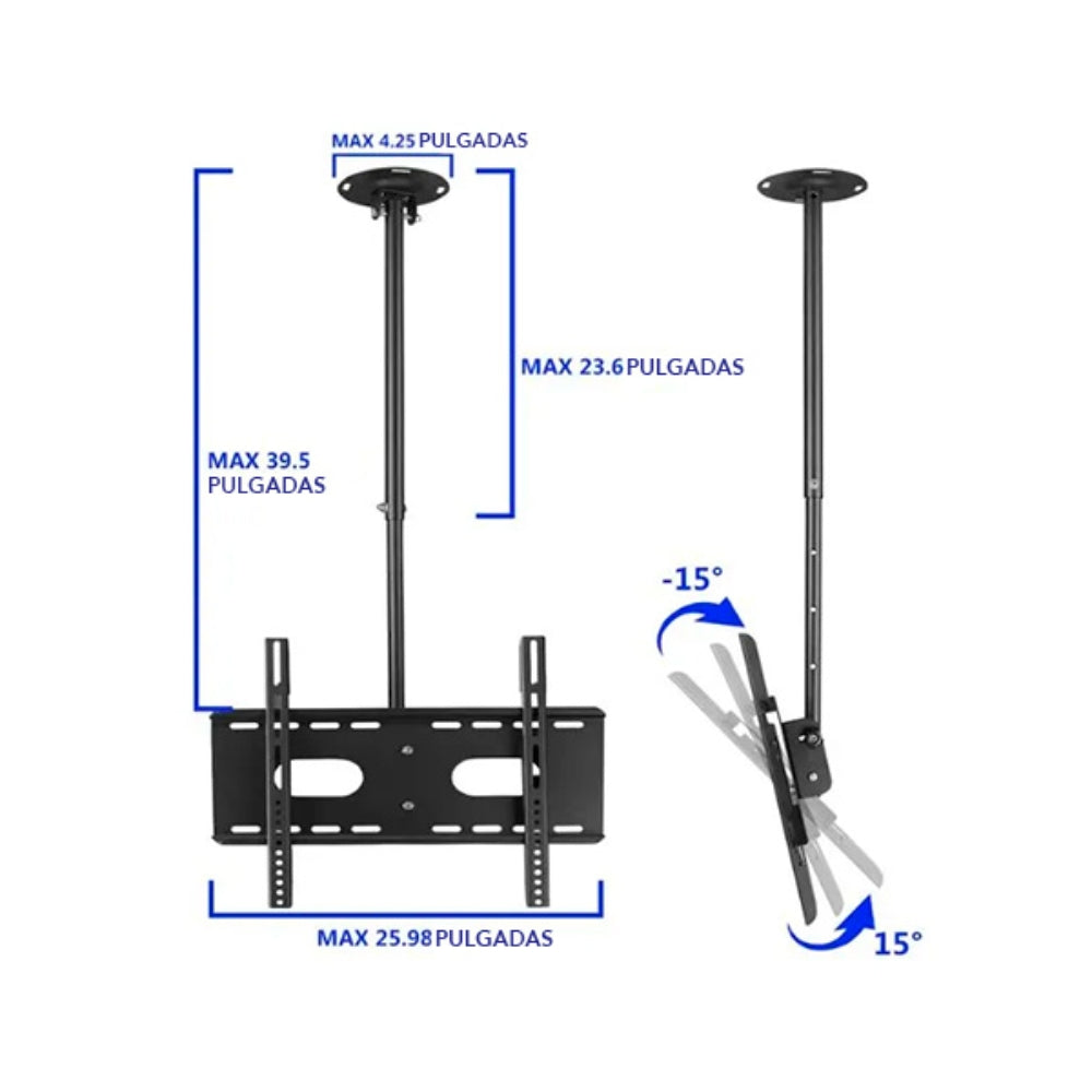 Soporte de TV Dimax de 32"a 60" Soporta 45Kg Brazo Fijo para Techo B006