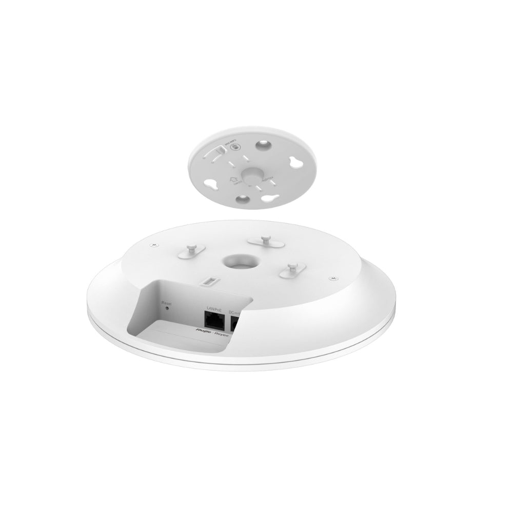 Access Point Ruijie WiFi6 AX1800 Doble Banda 2.4 y 5GHz 802.11AX 802.11AC 2xGE Soporta 500 Usuarios No Incluye PoE RG-RAP2266