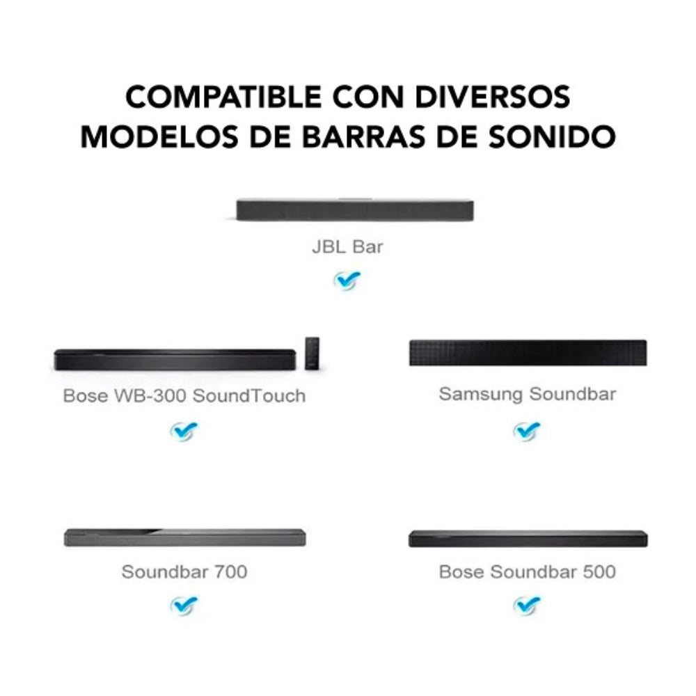 Soporte de pared Dimax para Barra de Sonido de 7" a 10.5" Soporta 13Kg 29Lb Rango de Profundidad 18-29cm B021