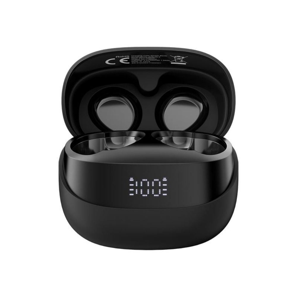 Audifonos Blackview Inalambricos Confort Bluetooth 5.4 Autonomia hasta 5 horas y 24 horas con el estuche Estuche de Carga con Display Nivel de Bateria color Negro AIRBUDS 9-BK