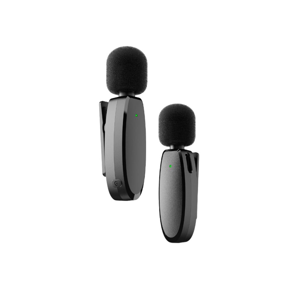 Microfono Dimax Inalambrico Doble con Receptor Triple puerto Lightning USB-C y Aux Bateria hasta 6 Horas Estuche Puerto USB-C V383