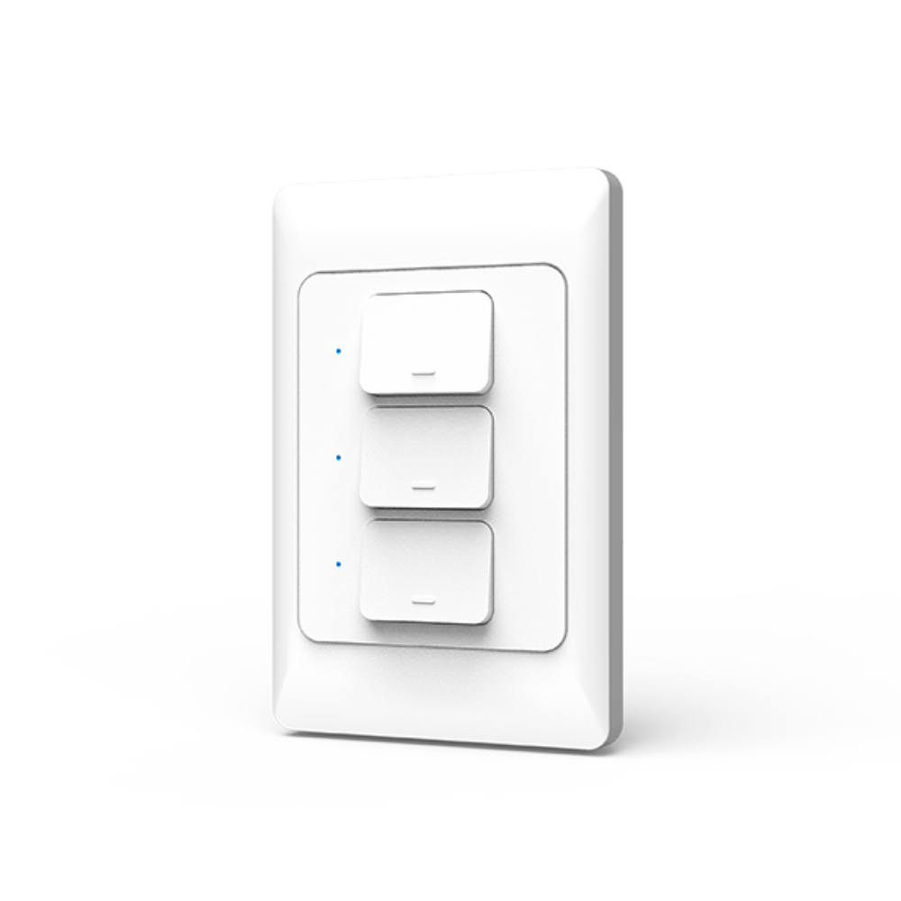 Interruptor Dimax de 3 Puntos Smart WiFi 2.4GHz Control por Voz Alexa y Google color Blanco H346