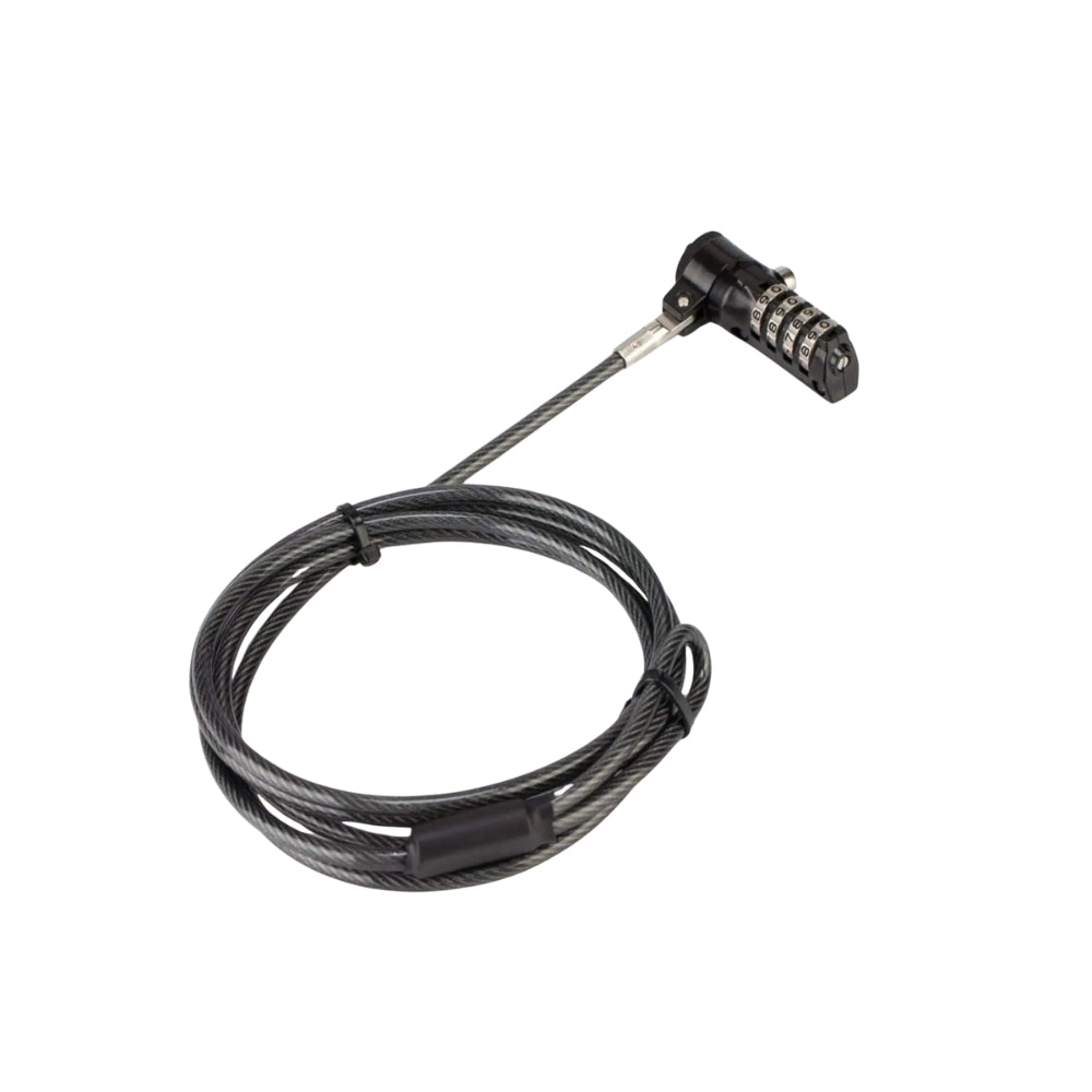 Candado de Seguridad Targus Defcon T-Lock Reseteable con 4 Digitos Longitud 1.5 metros Compatible para Laptop con Ranura de Bloqueo ASP61LA