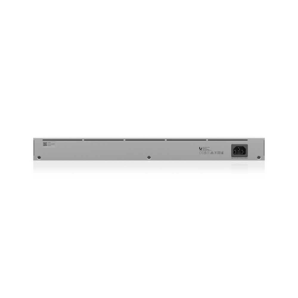 Switch Ubiquiti Unifi 24 Puertos 8xGigabit 16xGigabit PoE/AF/AT 2xSFP Potencia Max 95Watts Switching 52Gbps Rackeable UB-USW-24-POE