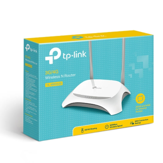 Router Inalambrico TP-Link 3G 4G LTE 300Mbps 1xWAN 4xLAN 2 Antenas 5dBi Control de Ancho de Banda TL-MR3420