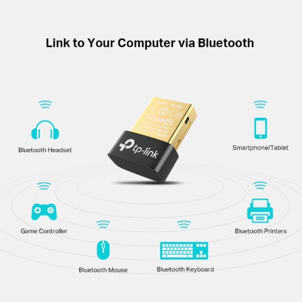 Mini Adaptador USB a Bluetooth TP-Link version 4.0 UB400