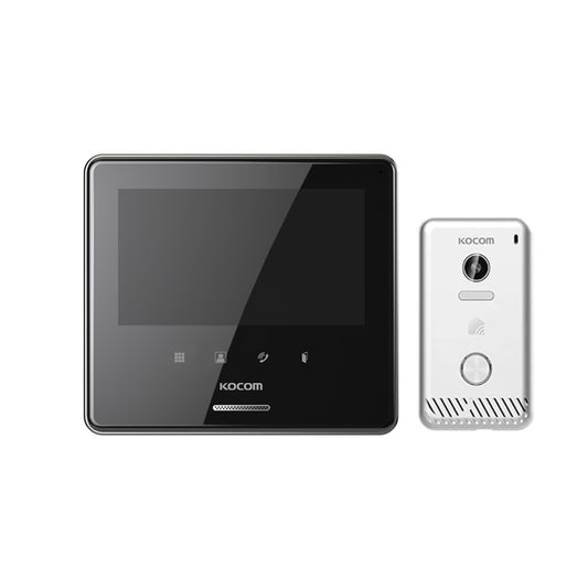 Video Portero Kocom IP con POE color Negro + Frente de Calle KCV-S701IPOEB + KC-S81M